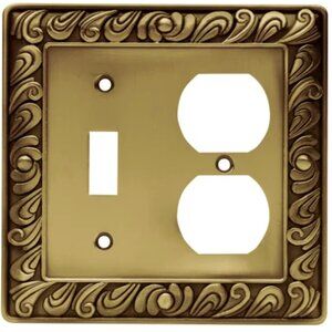 Set of 4 Franklin Brass Paisley Collection Single Switch and Duplex Wall Plate
